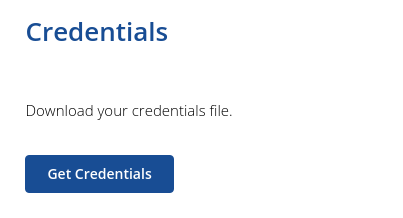 Get Credentials